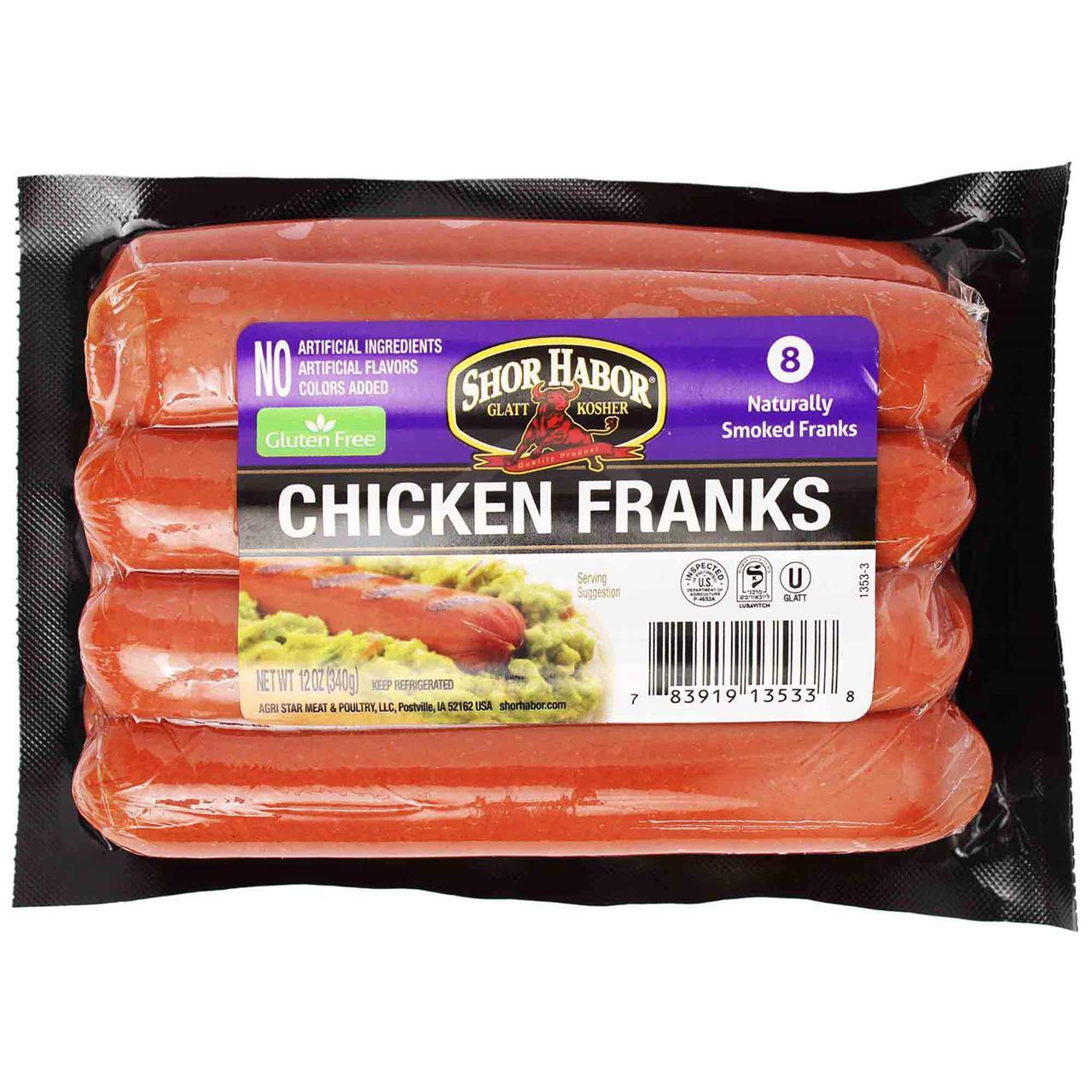 Shor Habor Chicken Franks, 12 Oz, Passover | Kosher Kingdom Miami